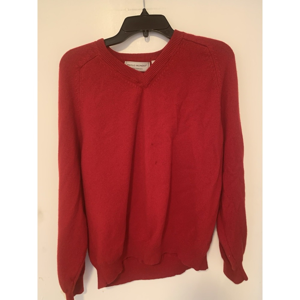 Paulo Mondo Cashmere V Neck Sweater Size XL